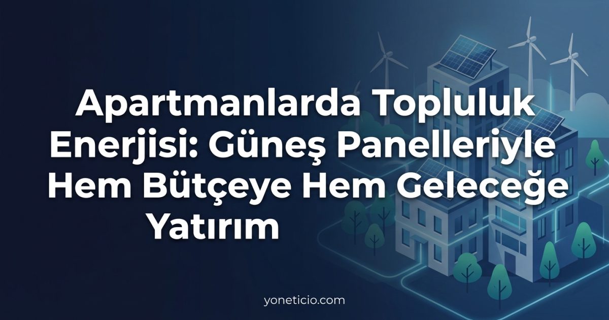 Apartmanlarda Topluluk Enerjisi: Güneş Panelleriyle Hem Bütçeye Hem Geleceğe Yatırım