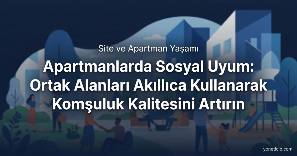 Apartmanlarda Sosyal Uyum: Ortak Alanları Akıllıca Kullanarak Komşuluk Kalitesini Artırın